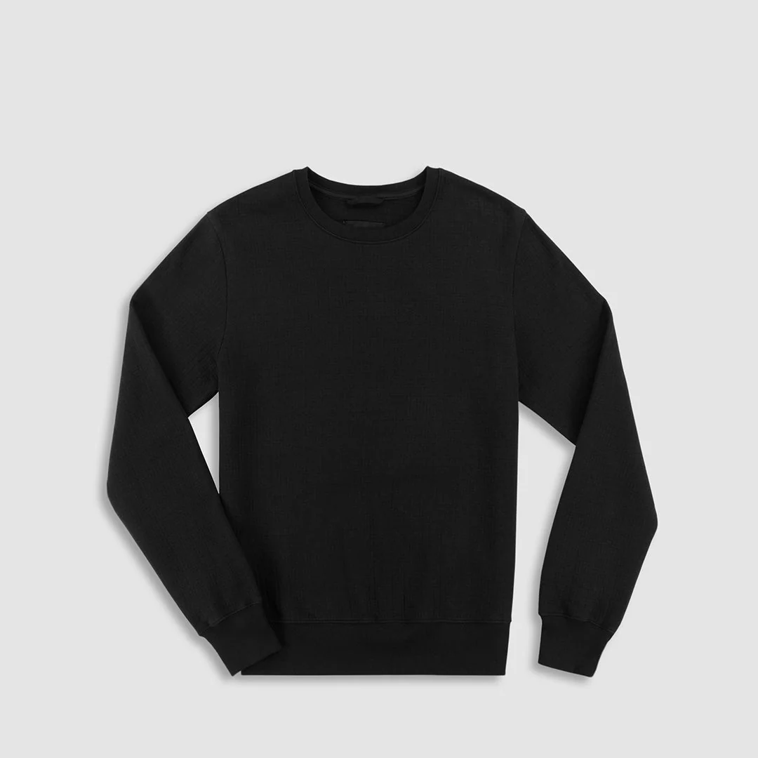 RO3 Dual Layer Crew Neck Sweatshirt Black - Image 3