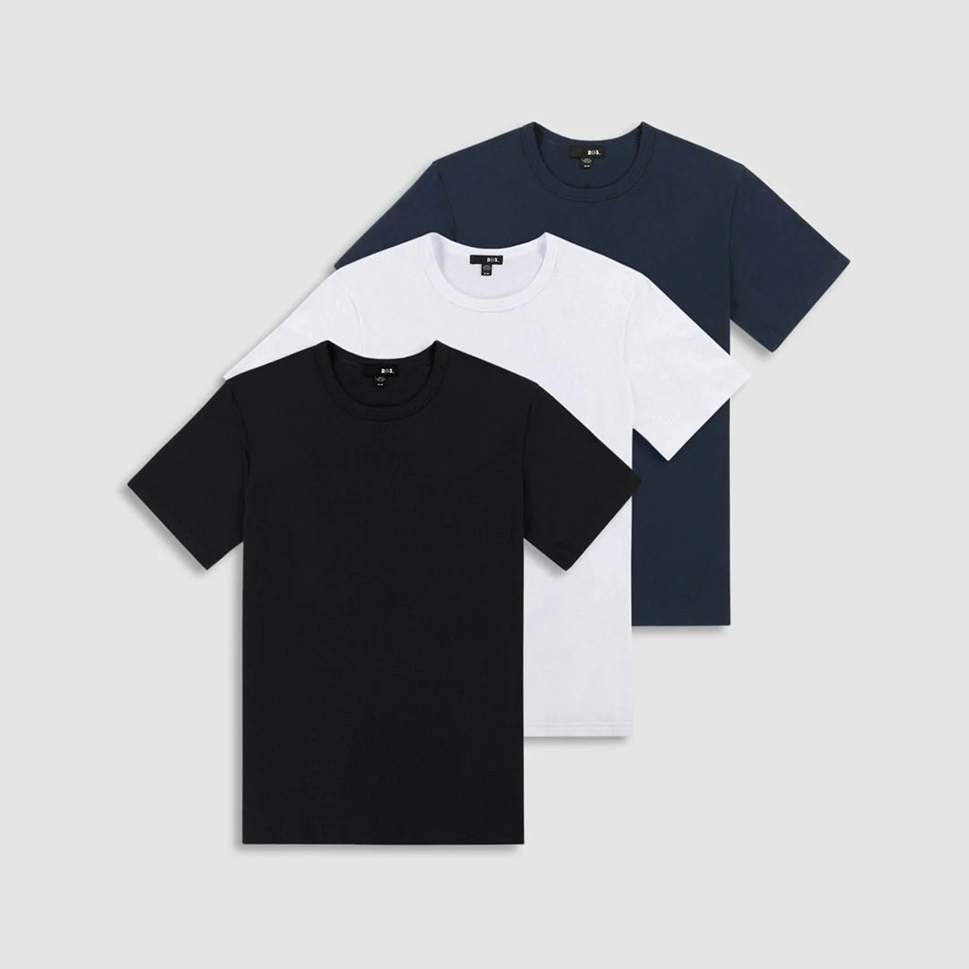 RO3 Easy Mesh Crew Neck T-Shirt Black - Image 5