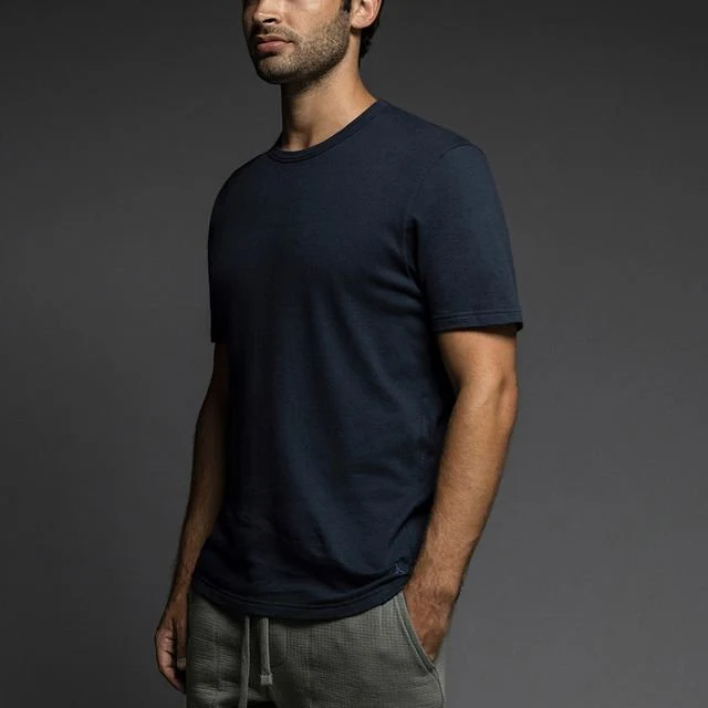 RO3 Easy Mesh Crew Neck T-Shirt Uniform Navy - Image 3