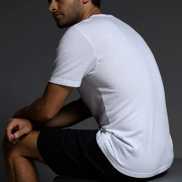 RO3 Easy Mesh Crew Neck T-Shirt White - Image 4
