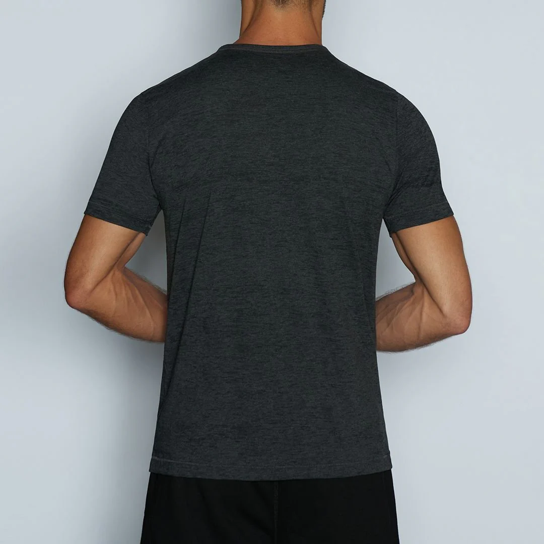 Hand Me Down Crew Neck T-Shirt Coal Heather - Image 3