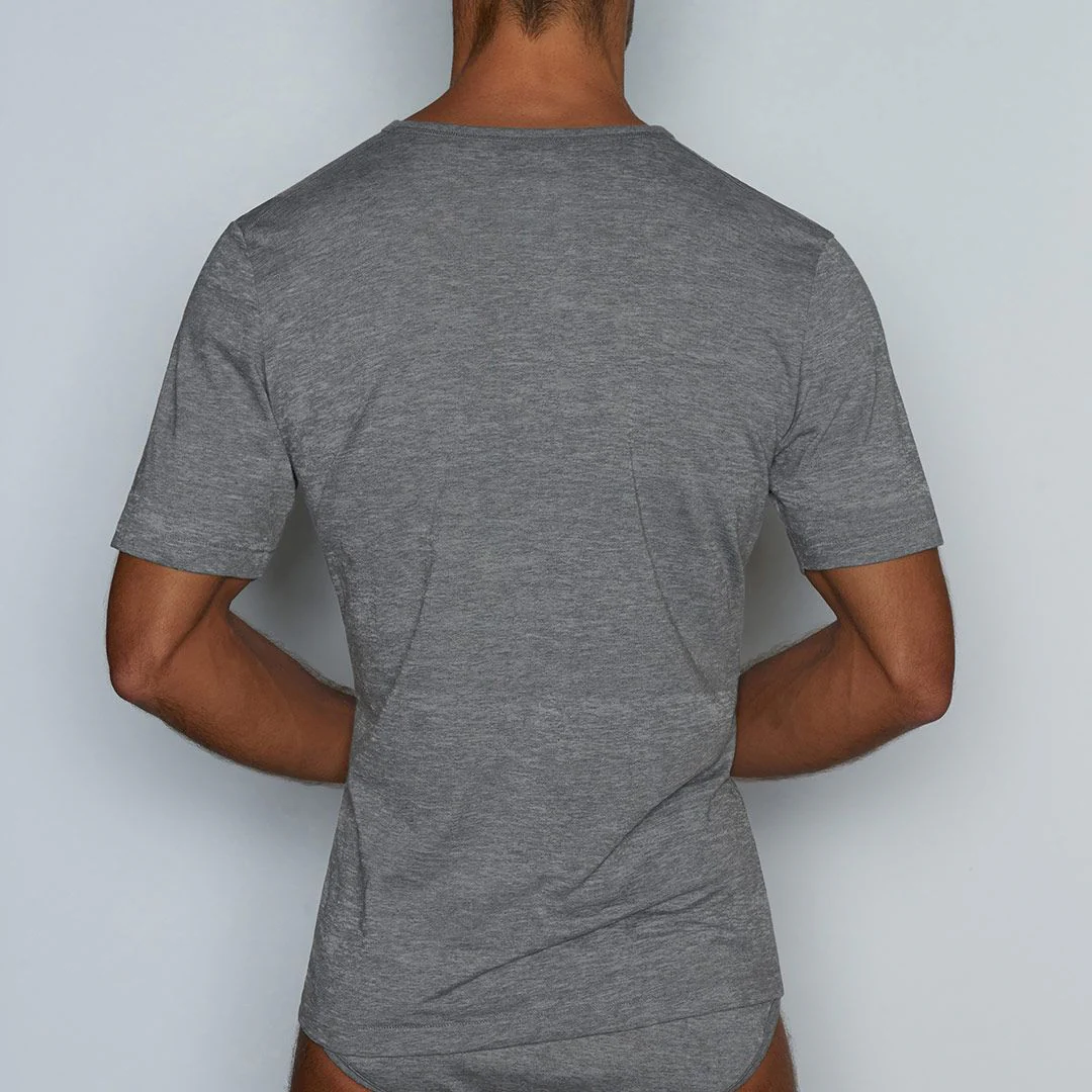 Hand Me Down V-Neck T-Shirt Smoke Heather - Image 3