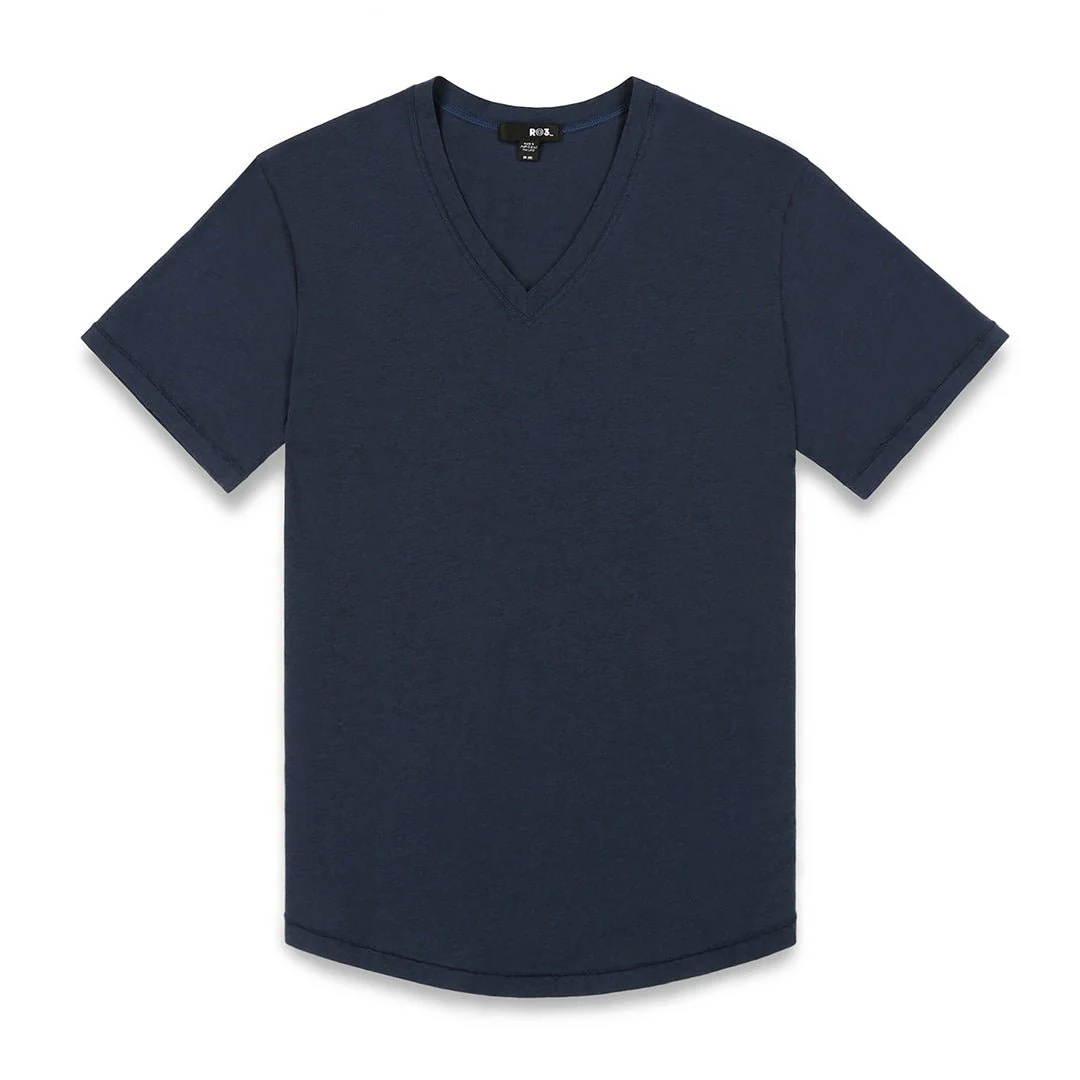 RO3 High Twist Summer V-Neck T-Shirt Uniform Navy - Image 3