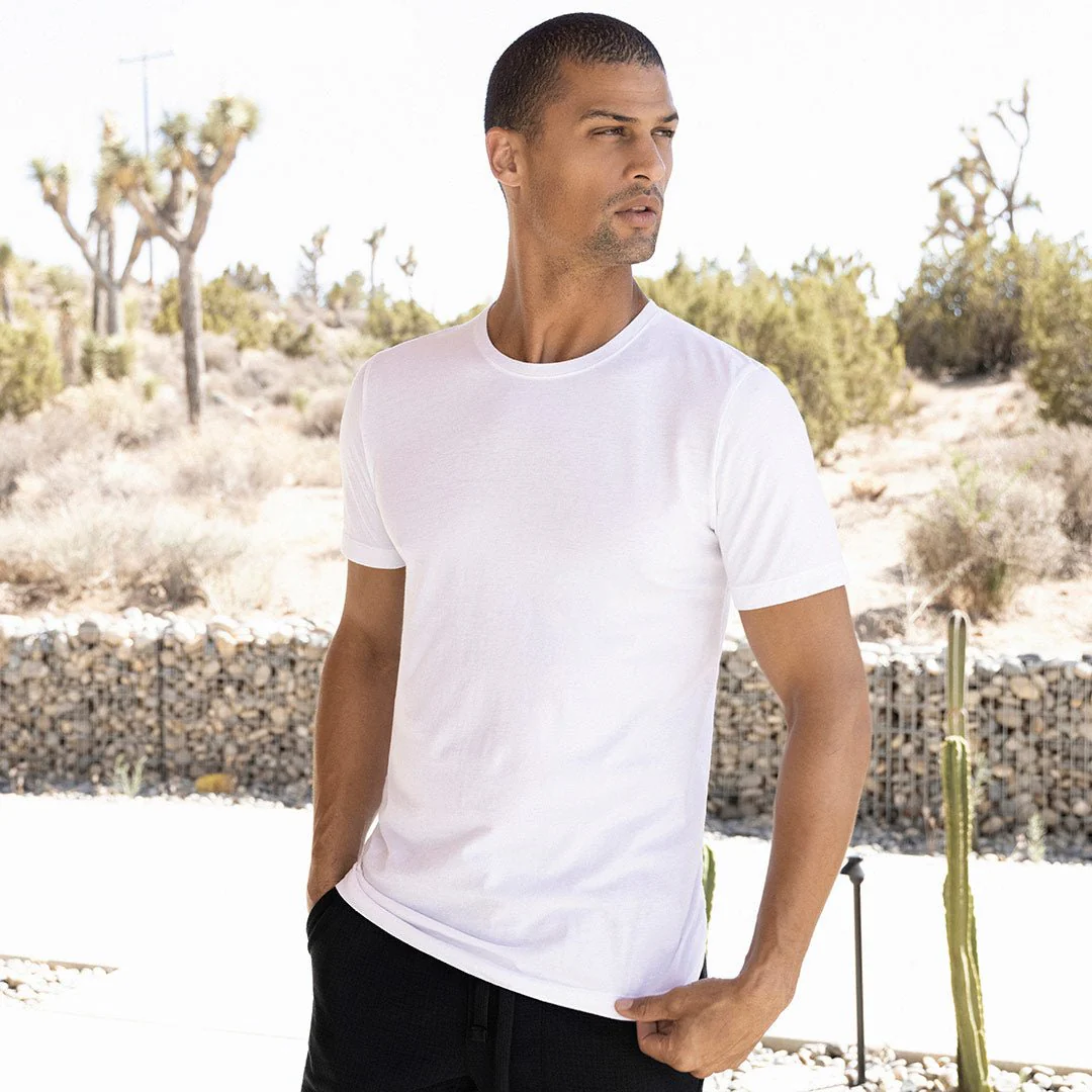 RO3 Jersey Crew Neck T-Shirt White - Image 3