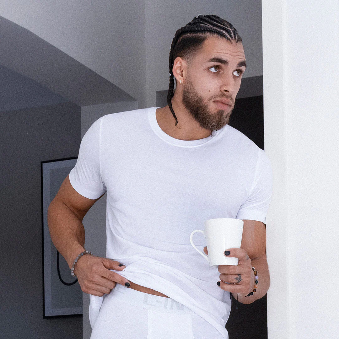 Layers Slim Crew Neck T-Shirt White - Image 5