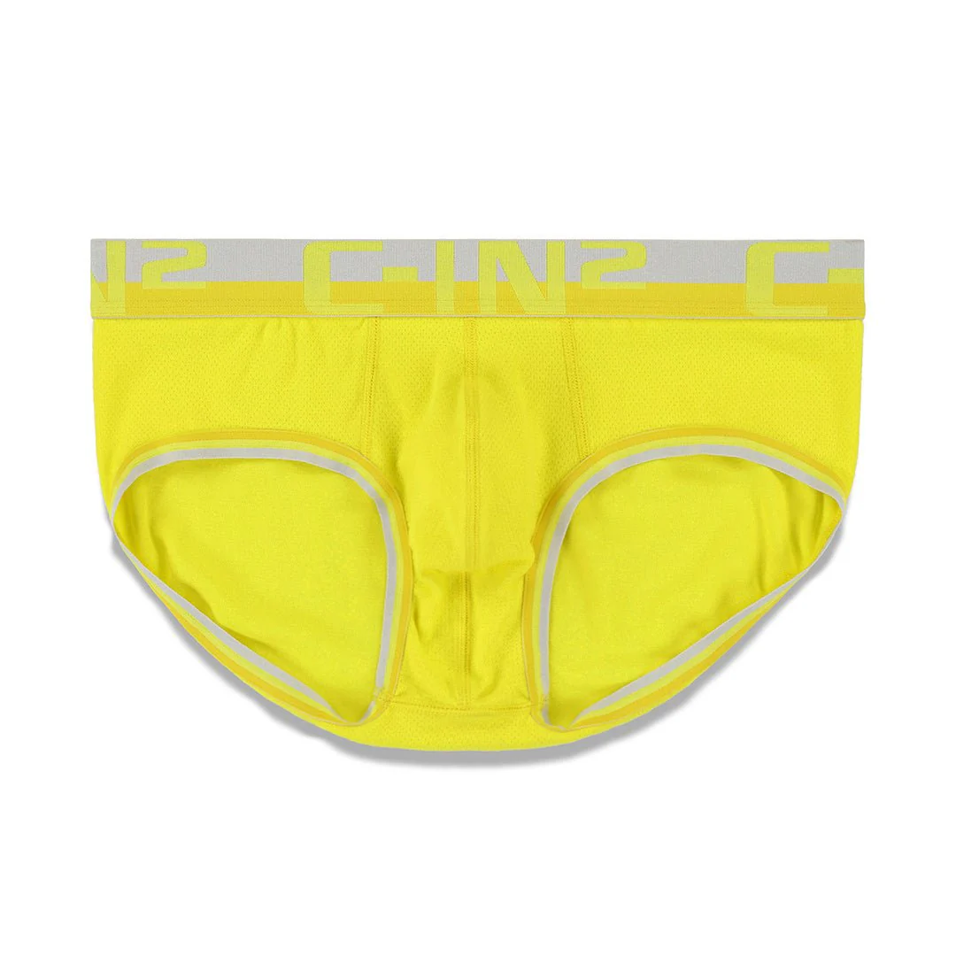Grip Mesh Mid Rise Brief Yaron Yellow - Image 4