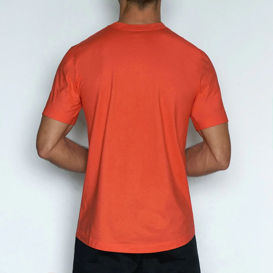 Perfect Pima Relaxed Deep V-Neck T-Shirt Rylee Red - Image 2