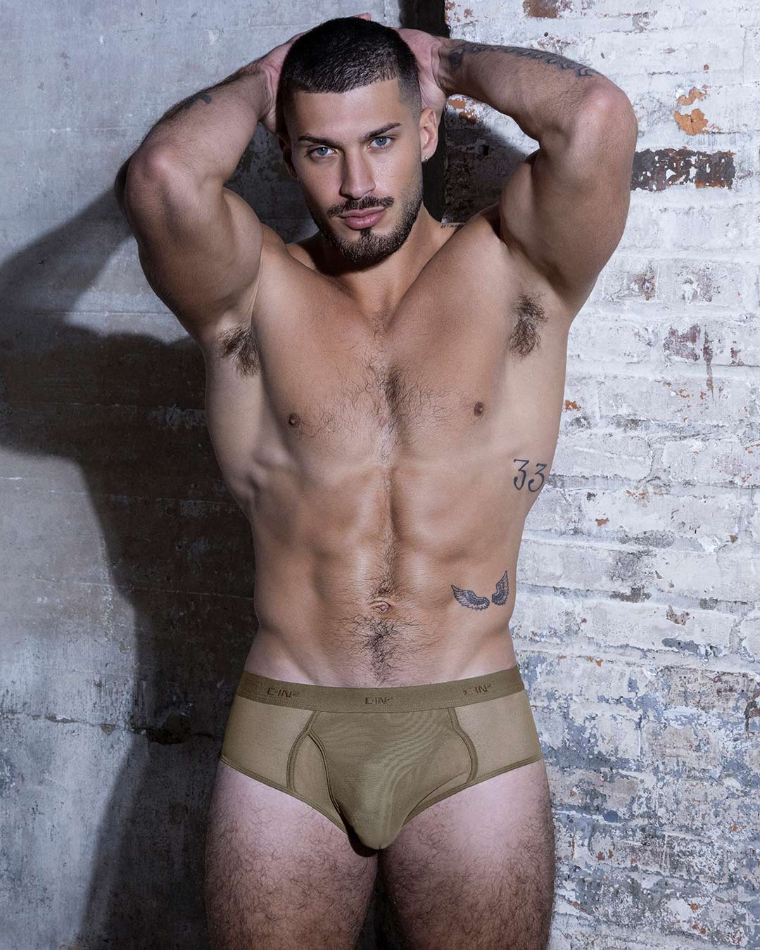 Sheer Fly Front Brief Dark Nude - Image 6