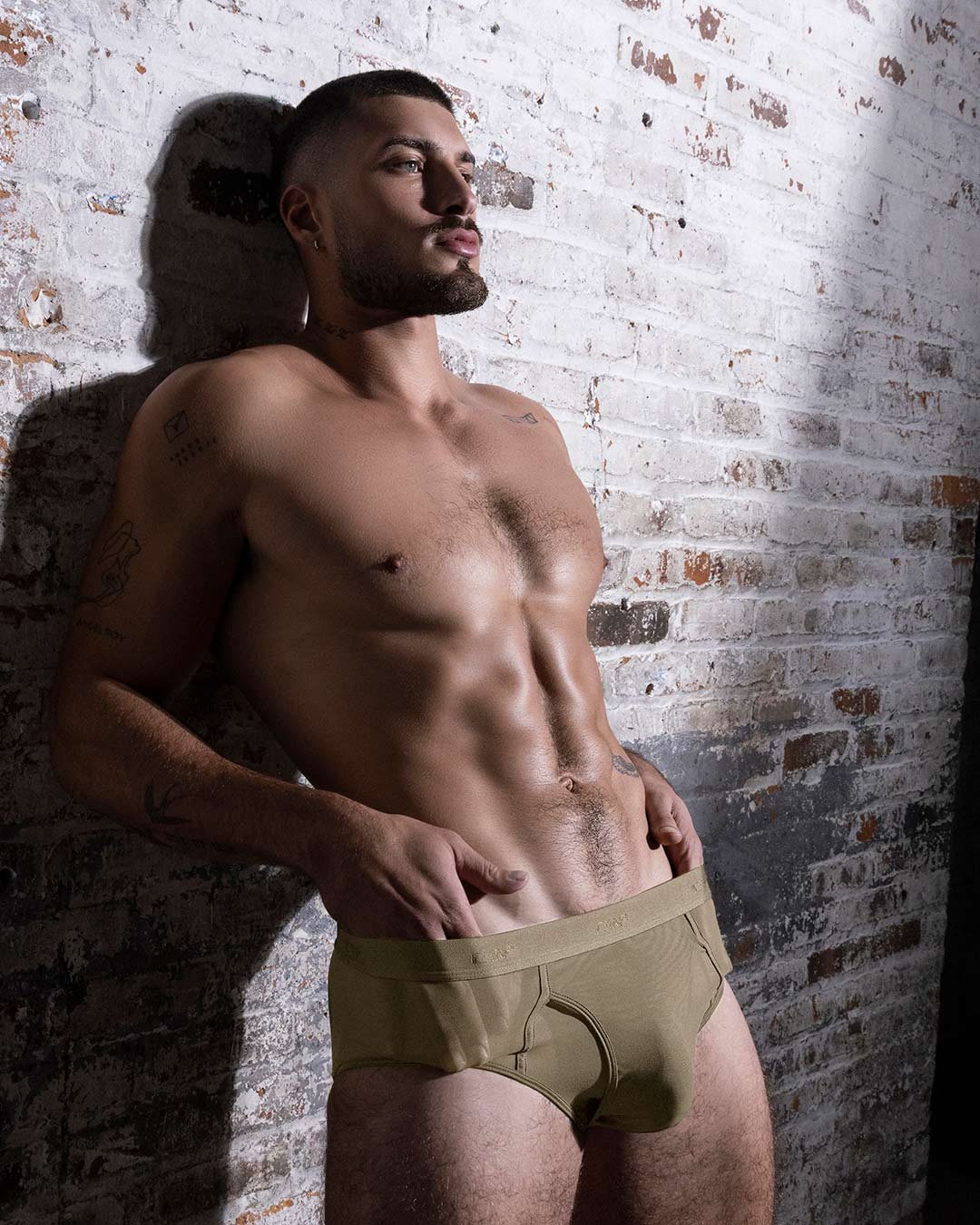 Sheer Fly Front Brief Dark Nude - Image 7