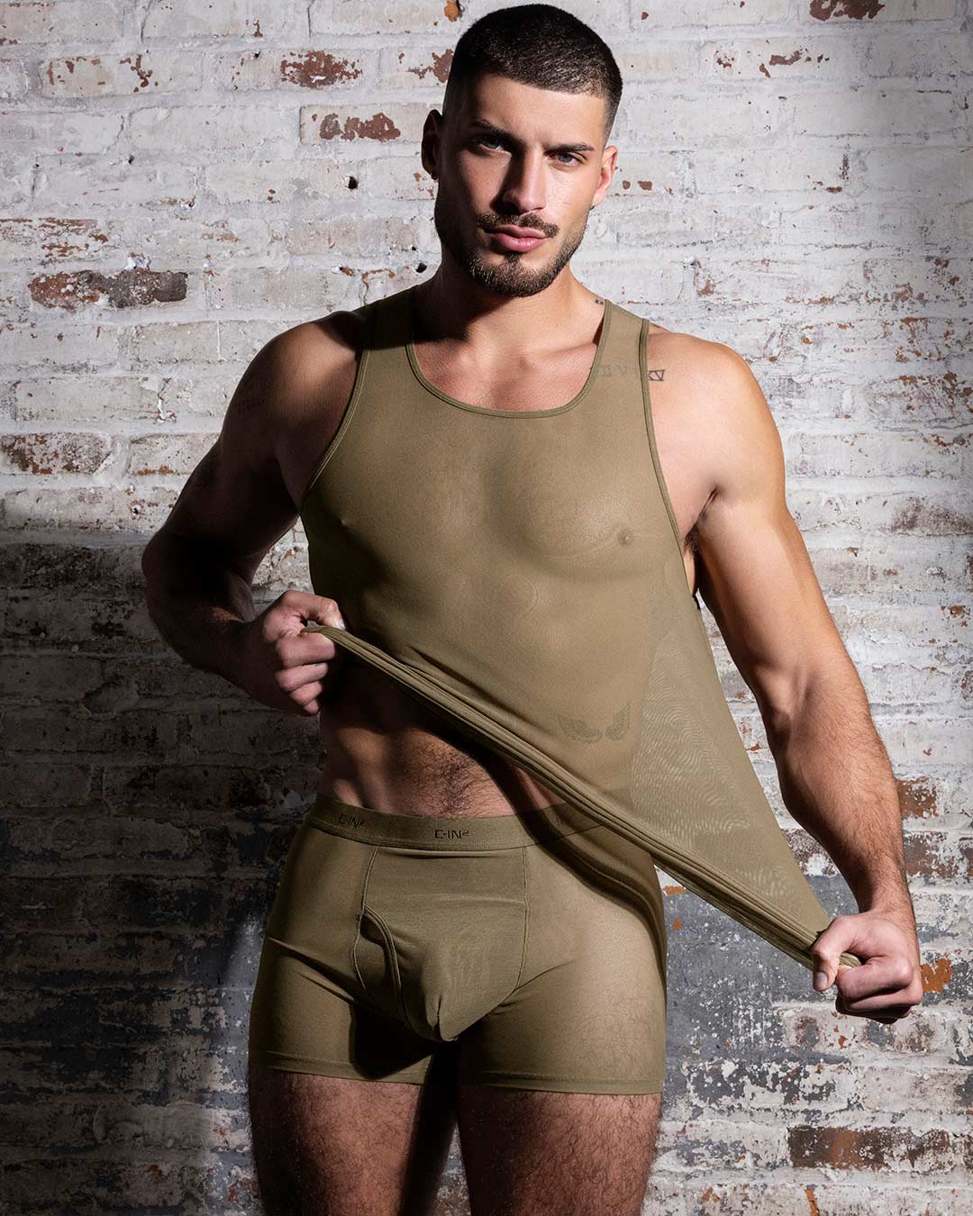 Sheer Relaxed Tank Dark Nude - Image 5
