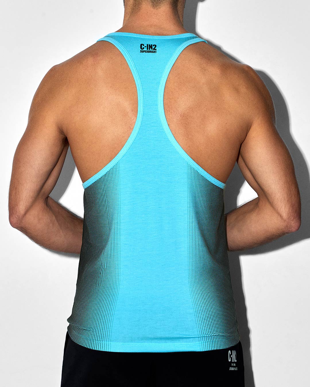 Super Bright Racerback Tank Neon Blue - Image 3