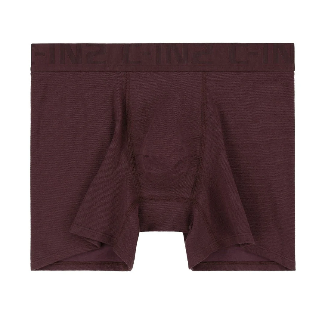 Quick-Dry Boxer Brief with Guard Rail Burgundy Red - Image 4