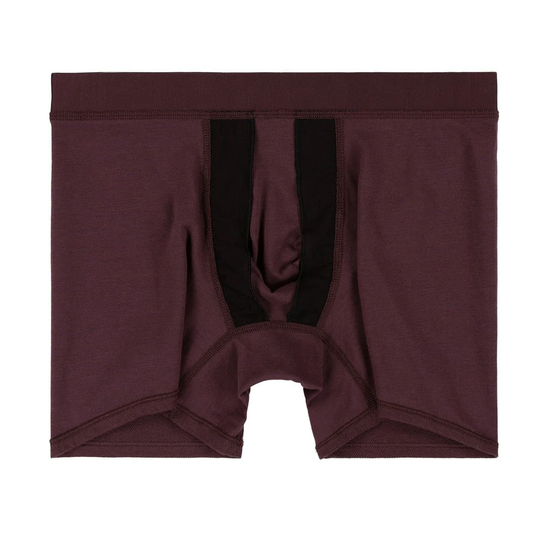 Quick-Dry Boxer Brief with Guard Rail Burgundy Red - Image 5