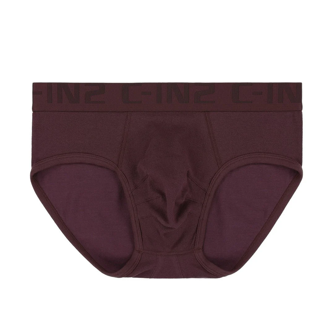 Quick-Dry Mid Rise Brief Burgundy Red - Image 4